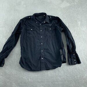 Guess Mens Black Button-Down Shirt XXL Cotton Long Sleeve Casual Style 5902